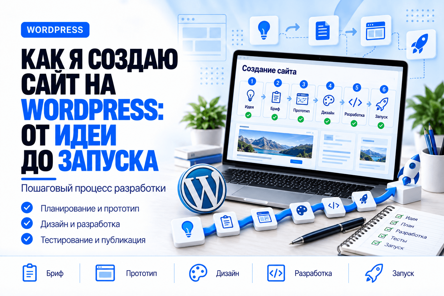 Пошаговый план: как я создаю сайт на WordPress — от идеи до запуска